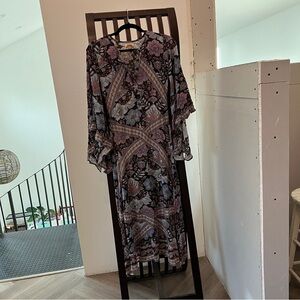 Nine Lives Bazaar Multicolor Floral Long Sleeve Dress